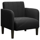 Sofa Chair with Armrests Black 54 cm Velvet - Front View