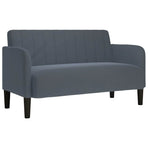 Loveseat Sofa Dark Grey 109 cm Velvet