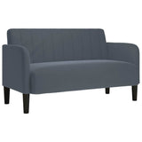 Loveseat Sofa Dark Grey 109 cm Velvet - Front View