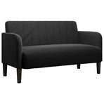 Loveseat Sofa Black 109 cm Velvet
