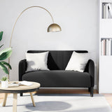 Loveseat Sofa Black 109 cm Velvet