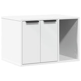 Cat Litter Box Enclosure White 60x40x40 cm Engineered Wood - Front View