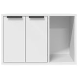 Cat Litter Box Enclosure White 60x40x40 cm Engineered Wood