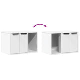 Cat Litter Box Enclosure White 60x40x40 cm Engineered Wood