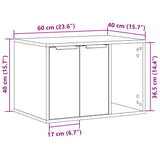 Cat Litter Box Enclosure White 60x40x40 cm Engineered Wood