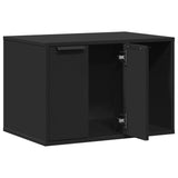 Cat Litter Box Enclosure Black 60x40x40 cm Engineered Wood - Top-Down View