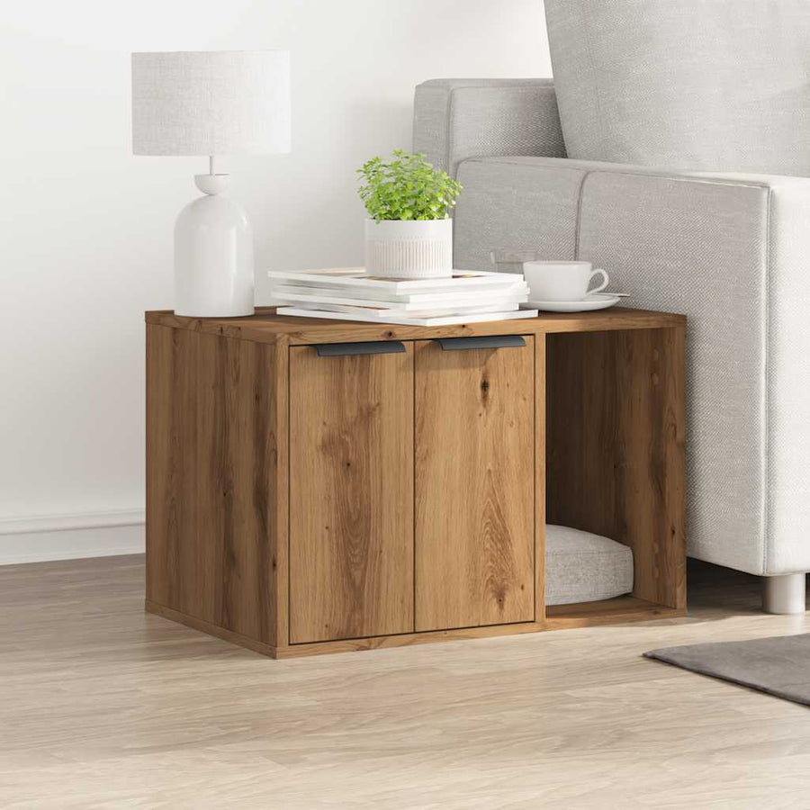 Cat Litter Box Enclosure Artisian Oak 60x40x40 cm