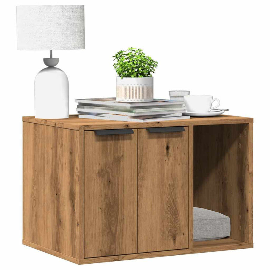 Cat Litter Box Enclosure Artisian Oak 60x40x40 cm