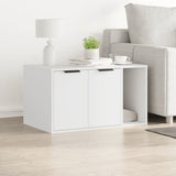 Cat Litter Box Enclosure White 80x50x45 cm Engineered Wood - Side View