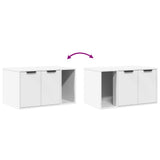 Cat Litter Box Enclosure White 80x50x45 cm Engineered Wood
