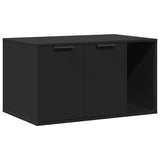Cat Litter Box Enclosure Black 80x50x45 cm Engineered Wood - Front View