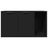 Cat Litter Box Enclosure Black 80x50x45 cm Engineered Wood - 45-Degree Angle