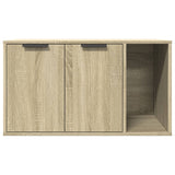 Cat Litter Box Enclosure Sonoma Oak 80x50x45 cm Engineered Wood - 45-Degree Angle