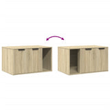Cat Litter Box Enclosure Sonoma Oak 80x50x45 cm Engineered Wood - Low Angle