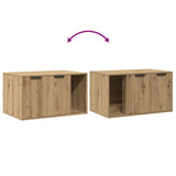 Cat Litter Box Enclosure Artisian Oak 80x50x45 cm Engineered Wood - Low Angle