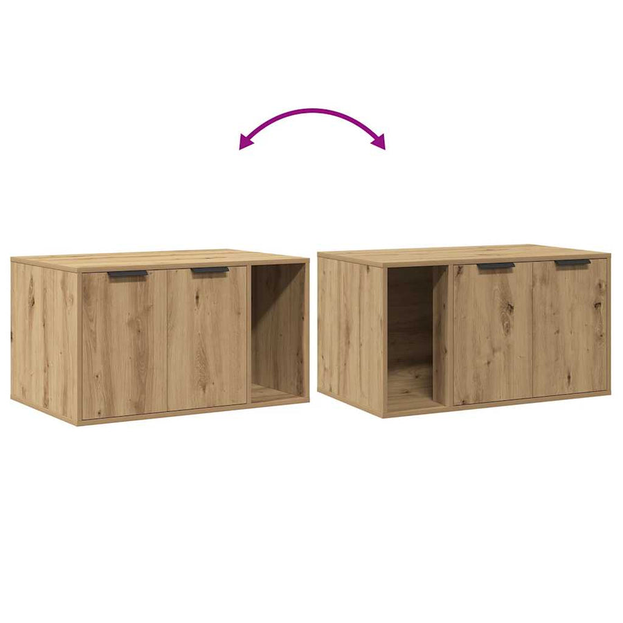 Cat Litter Box Enclosure Artisian Oak 80x50x45 cm