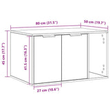 Cat Litter Box Enclosure Artisian Oak 80x50x45 cm Engineered Wood