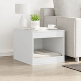 Cat Litter Box Enclosure White 47x59x42 cm Engineered Wood - Side View