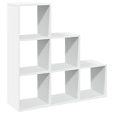 Room Divider Bookcase 3-Tier White 99x29x99 cm Engineered Wood - Front View
