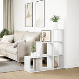 Room Divider Bookcase 3-Tier White 99x29x99 cm Engineered Wood - Top-Down View