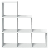Room Divider Bookcase 3-Tier White 99x29x99 cm Engineered Wood - 45-Degree Angle