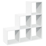 Room Divider Bookcase 3-Tier White 99x29x99 cm Engineered Wood - Close-Up Angle