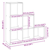 Room Divider Bookcase 3-Tier White 99x29x99 cm Engineered Wood