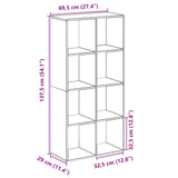 Room Divider Bookcase White 69.5x29x137.5 cm Engineered Wood - Extra Image