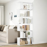 Room Divider Bookcase 6-Tier White 70x24x193 cm Engineered Wood - Top-Down View