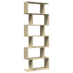 Room Divider Bookcase 6-Tier Sonoma Oak 70x24x193 cm