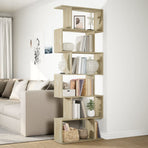 Room Divider Bookcase 6-Tier Sonoma Oak 70x24x193 cm