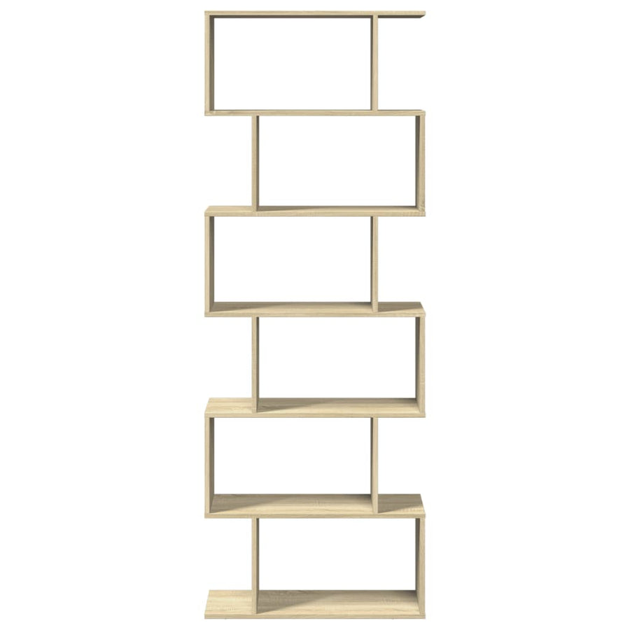 Room Divider Bookcase 6-Tier Sonoma Oak 70x24x193 cm