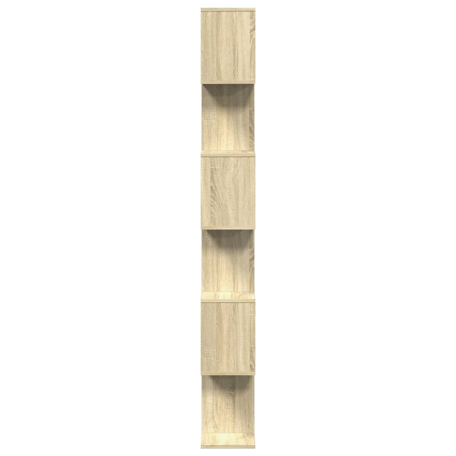 Room Divider Bookcase 6-Tier Sonoma Oak 70x24x193 cm
