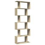 Room Divider Bookcase 6-Tier Sonoma Oak 70x24x193 cm
