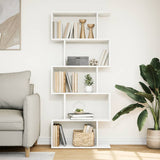 Room Divider Bookcase 5-Tier White 70x24x161 cm Engineered Wood - Side View