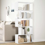 Room Divider Bookcase 5-Tier White 70x24x161 cm Engineered Wood