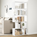 Room Divider Bookcase 5-Tier White 70x24x161 cm Engineered Wood - Top-Down View
