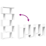 Room Divider Bookcase 5-Tier White 70x24x161 cm Engineered Wood - Low Angle