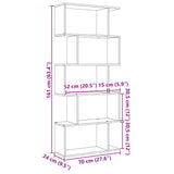 Room Divider Bookcase 5-Tier White 70x24x161 cm Engineered Wood - Extra Image
