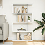 Room Divider Bookcase 4-Tier White 70x24x129 cm Engineered Wood - Side View