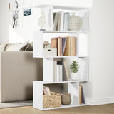 Room Divider Bookcase 4-Tier White 70x24x129 cm Engineered Wood - Top-Down View