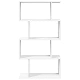 Room Divider Bookcase 4-Tier White 70x24x129 cm Engineered Wood - 45-Degree Angle