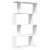 Room Divider Bookcase 4-Tier White 70x24x129 cm Engineered Wood - Close-Up Angle