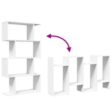 Room Divider Bookcase 4-Tier White 70x24x129 cm Engineered Wood - Low Angle