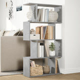 Room Divider Bookcase 4-Tier Concrete Grey 70x24x129 cm Engineered Wood - Top-Down View
