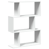 Room Divider Bookcase 3-Tier White 70x24x97 cm Engineered Wood - Front View