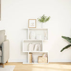 Room Divider Bookcase 3-Tier White 70x24x97 cm Engineered Wood
