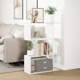 Room Divider Bookcase 3-Tier White 70x24x97 cm Engineered Wood - Top-Down View