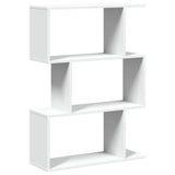 Room Divider Bookcase 3-Tier White 70x24x97 cm Engineered Wood - Close-Up Angle