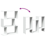 Room Divider Bookcase 3-Tier White 70x24x97 cm Engineered Wood - Low Angle